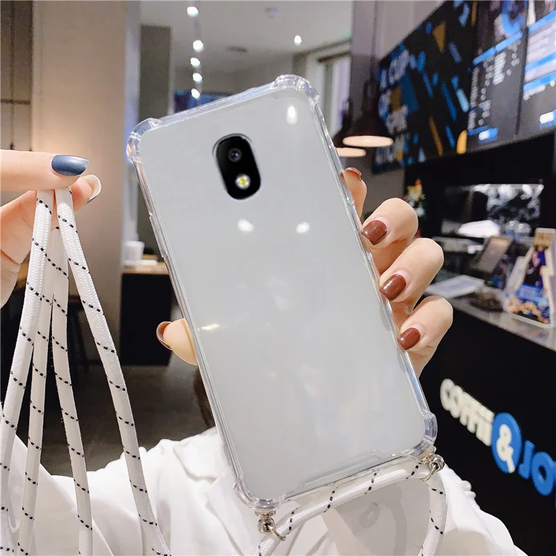 Чехол со шнурком прозрачный для Samsung Galaxy j8 j7 j6 j5 j4 j3 j2 pro plus prime core 2018 2017 2016 2015 |