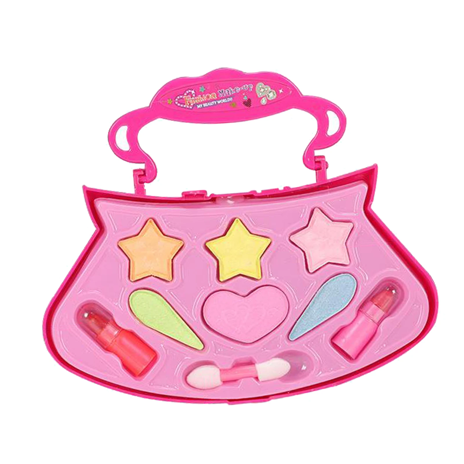 Safe Princess Girls Makeup Toys Set Eco-Friendly Cosmetic Pretend Play Kit Beauty Makeup Box Bag Princess Toy Kids Birthday Gift