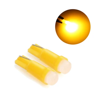 

50pcs T5 Car Dashboard Indicator Cob LED Gauge Light Bulb Instrument lights Amber Yellow