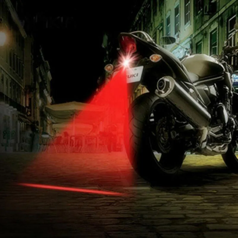 Bike Lights Universal LED Car Motorcycle Laser Fog Light Anti Collision Tail Lamp Braking Parking Signal Warning Light|Велосипедная
