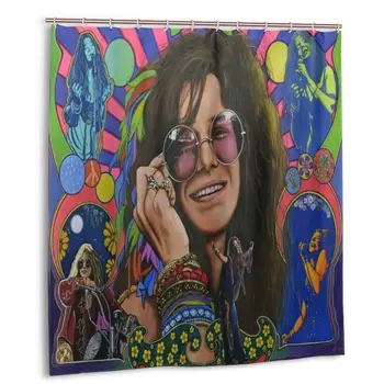 

Janis Joplin Shower Curtain with Hooks bathroom Waterproof Polyester Fabric