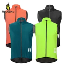 を Wolfbike 反射通気性サイクリングベスト男性ノースリーブスポーツ Ciclismo ジャージ MTB ロードバイク自転車チョッキサイクルジレ(China)