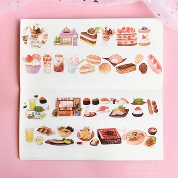 

Cute Dessert House Washi Tape Kawaii Cartoon Sushi Masking Tape Decor Adhesive Tape For Stickers Scrapbooking Office Supplies