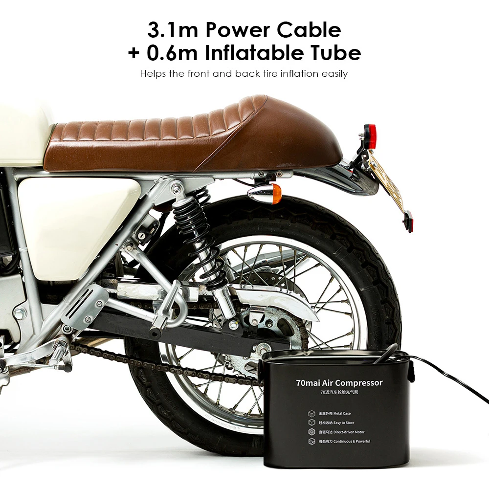 70mai TP01 автоматический воздушный компрессор насос 100 PSI DC 12V насос с манометром в шинах 70mai TP01 автоматический воздушный компрессор насос 100 PSI DC 12V насос с манометром в шинах