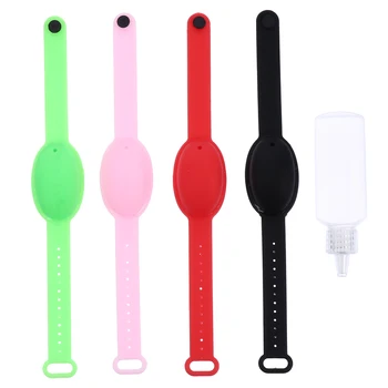 

4 Sets Silicone Bracelet Wrist Band Hand Sanitizer Hand Cleaning Gel Dispenser