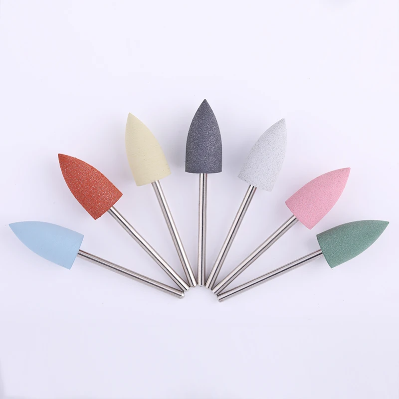 

10×20mm Colorful Silicone Nail Drill Machine Toes Finger Nails Grinding File Tips Electric Nail Art Replacement Accessories