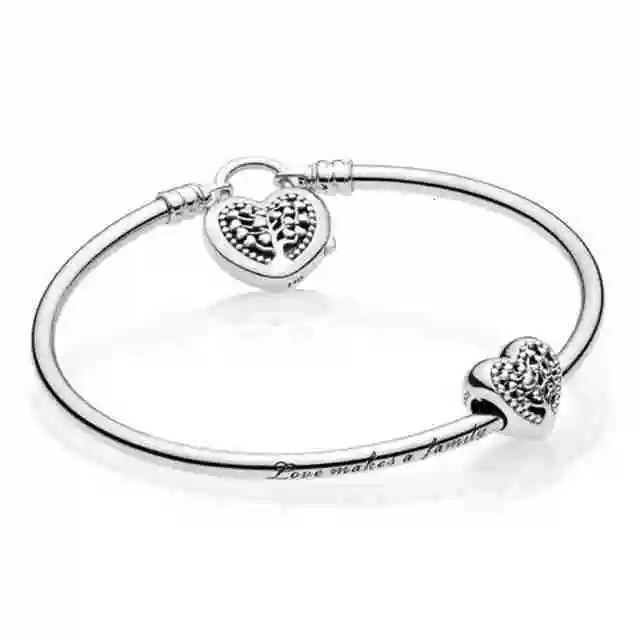 

100% 925 silver sterling 1:1 genuine charm tree life love bracelet bracelet together fit diy present jewelry