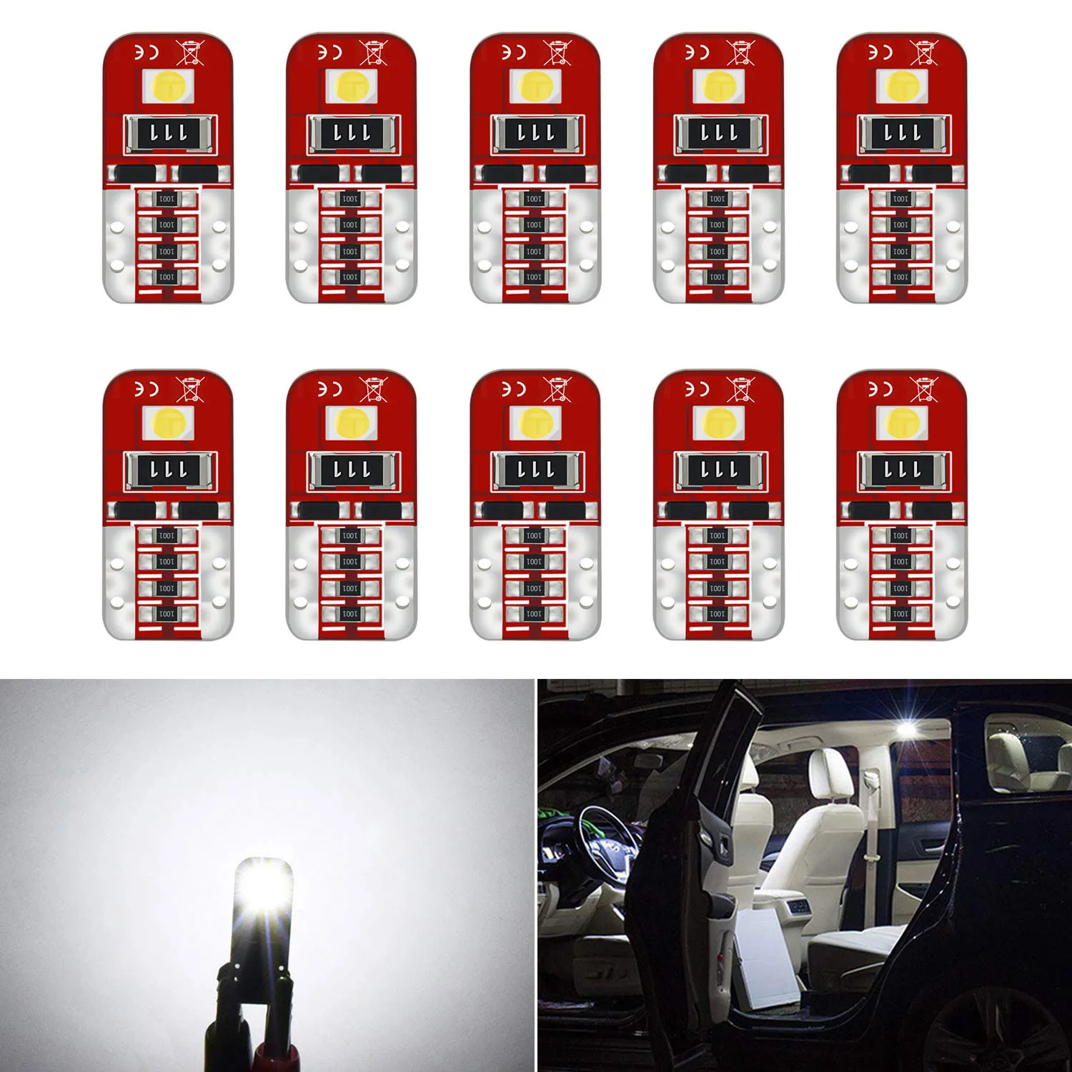 Светодиодсветильник лампа Canbus T10 W5W для салона автомобиля чтения Audi A3 A4 A1 B8 B6 B7 A5 A6