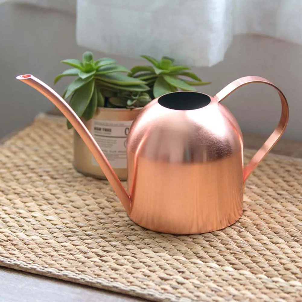 500ML Watering Pot Stainless Steel Long Mouth Green Plant Watering Can Golden Watering Kettle Small Watering Gardening Tool #W0