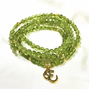 

New Women Bracelet 73 CM Natural Green olive Not Glass Really Crystal 5mm Beads Charm Bracelets Yoga Necklace Good Quality