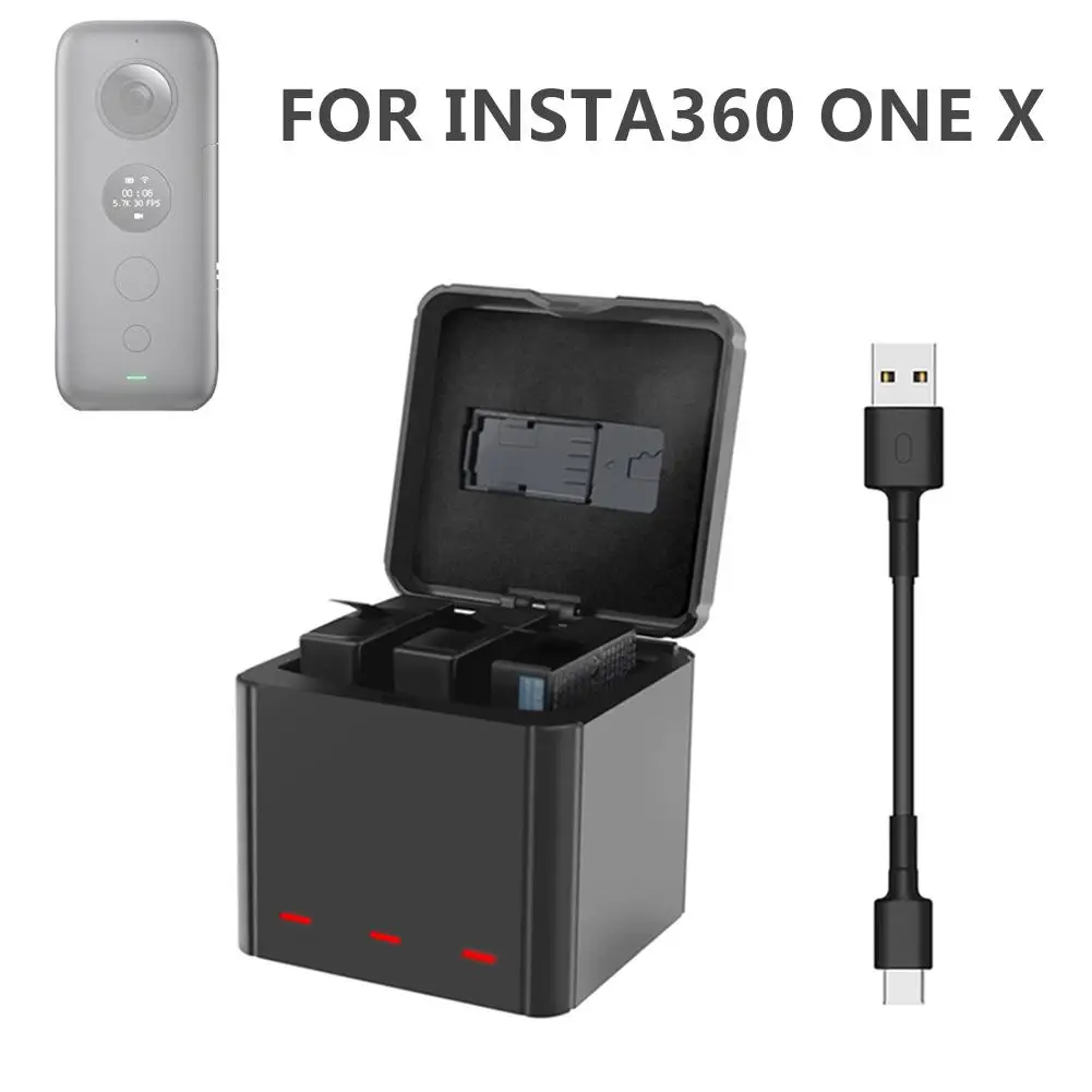 

2019 Newest QC Fast Charging One For Three Charger Storage Type Charging Box For Insta360 One X Sports Camera Lithium Battery