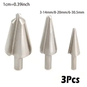 

3Pcs HSS Taper Drill Umbrella Hole Bit 10mm Shank Set Cone Cutter Accessories