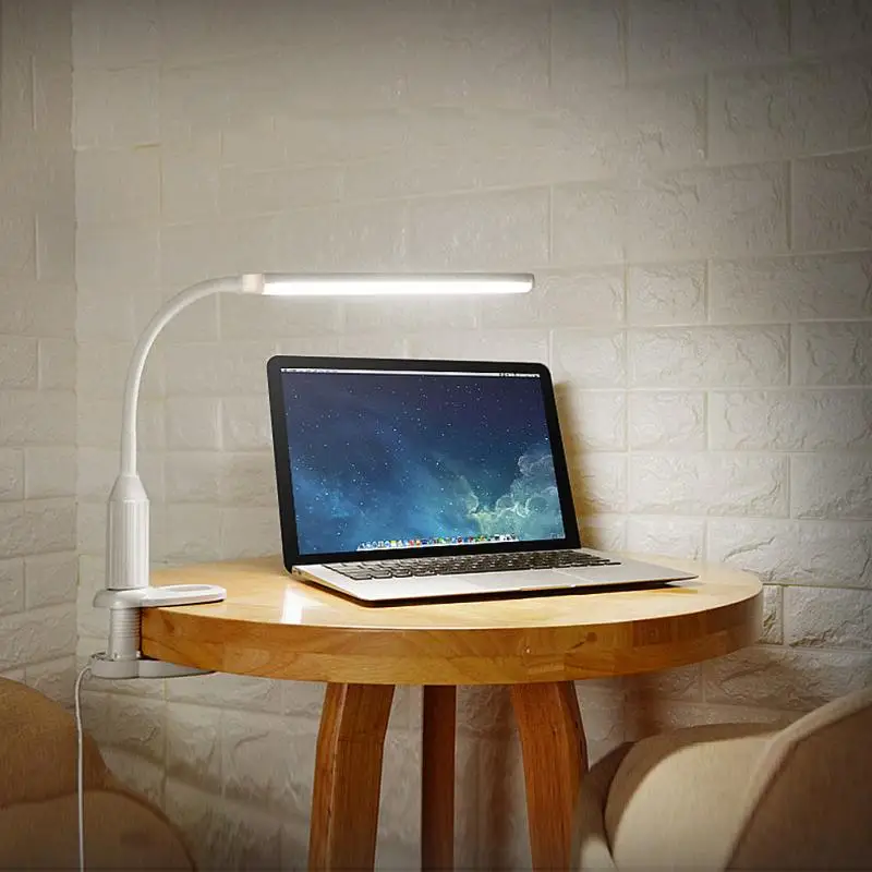Светодиодный настольный мини светильник с клипсой USB Touch Swith гибкий для чтения