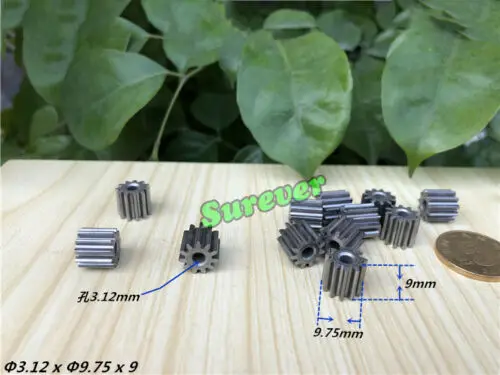 Metal Gear 3.12mm Aperture 11 Teeth 540/545/550/555 Motor/Toy Car 2PCS