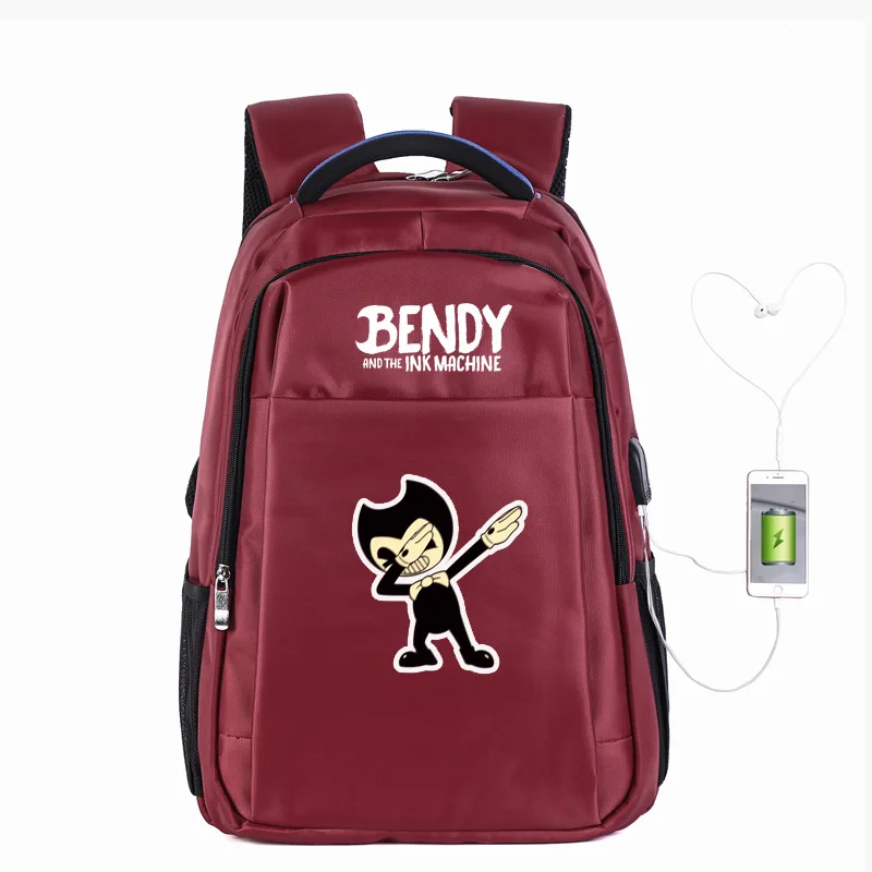

Bandy And Ink Machine Bendy Backpack USB School Bag