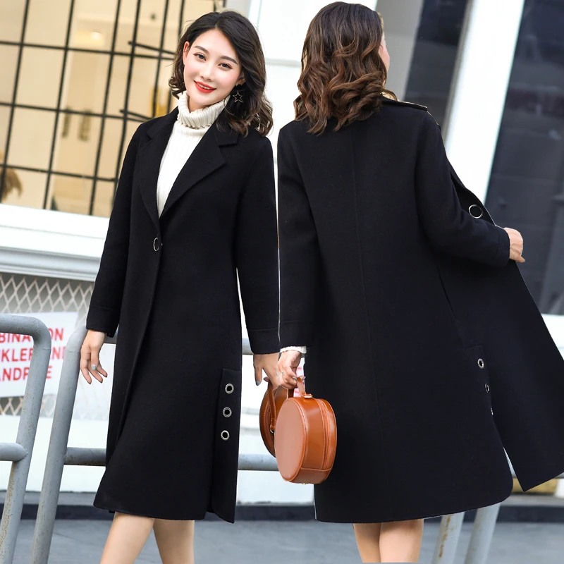 

Real Wool Coat Autumn Winter Jacket Women Clothes 2020 Double Side Alpaca Coat Female Korean Long Jackets MY4459