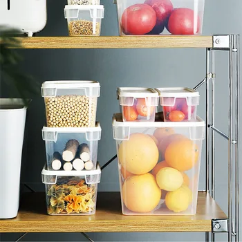 

1/1.6/4/9.5L Big Capacity Food Storage Container Plastic Kitchen Refrigerator Box Multi Grain Storage Tank Clear Sealed Cans