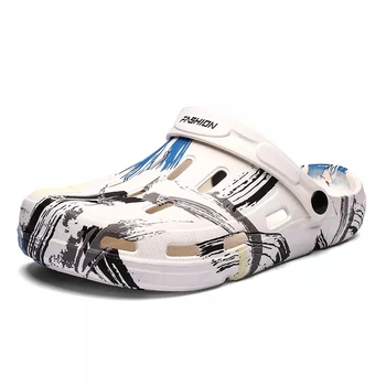 

Summer Graffiti Men's Garden Clogs Casual Beach Sandal EVA injection Comfortable Shower Shoes 2020 New Light Weight Hot Selling