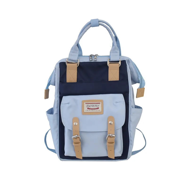 Модный женский рюкзак Водонепроницаемый рюкзак из нейлона для путешествий женская школьная сумка для подростков девочек сумка рюкзак - Цвет: Синий