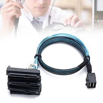 

Mini SAS SFF-8643 to 4 29pin SFF-8482 Connectors with SAS 15pin Power Cable B99
