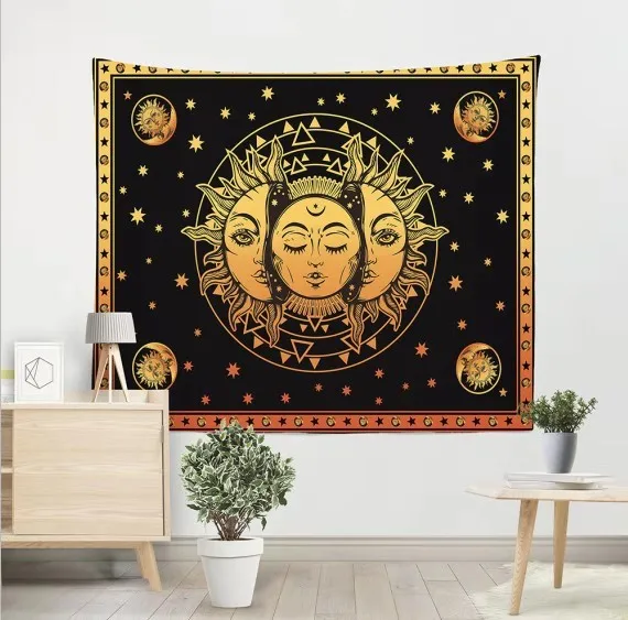 Mandala Tapestry Indian Tai Chi Hippie Bohemian Sun Province Moon Decoration Wall Hanging Carpet Yoga Mat Bedroom Art