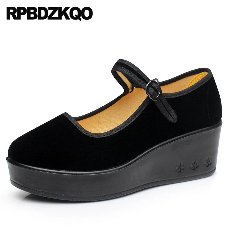 black low platform heels