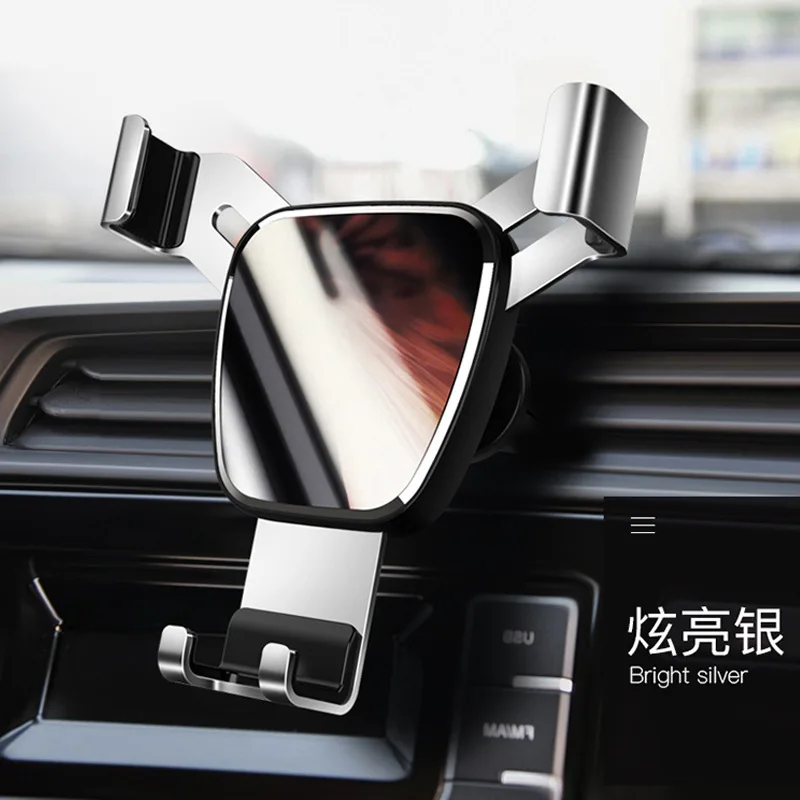 Стиль Пингвин милый питомец бортовой держатель для телефона Автомобильный держатель воздуха для мобильного телефона Автомобильный гравитационный держатель - Color: Little Apple ABS Mirror  Silver
