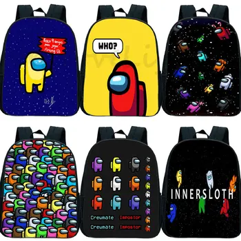 

Game Among Us School Bags Children Beautiful pattern Bookbag kids Kindergarten Backpack Cute Anime Among Us School Rucksack