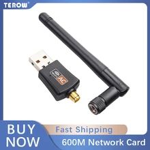 

600Mbps USB wireless wifi Adapter 2.4GHz 5GHz WiFi with Antenna Dual Band PC Mini Computer Network Card Receiver 802.11b/n/g/ac