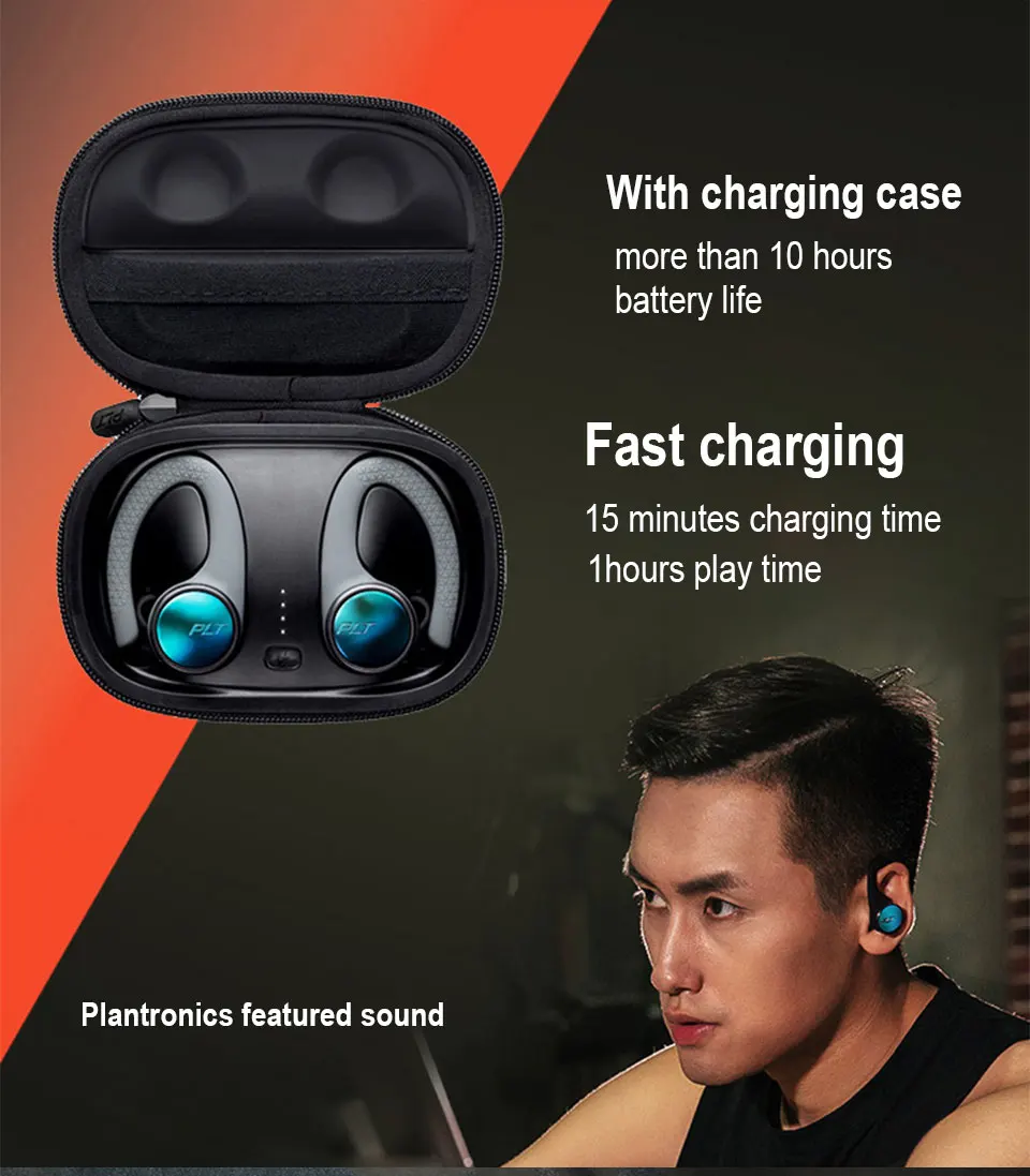 Беспроводные bluetooth-наушники Plantronics BackBeat FIT 3100 Ture, спортивные TWS наушники, стерео Бас-гарнитура, водонепроницаемая гарнитура с микрофоном
