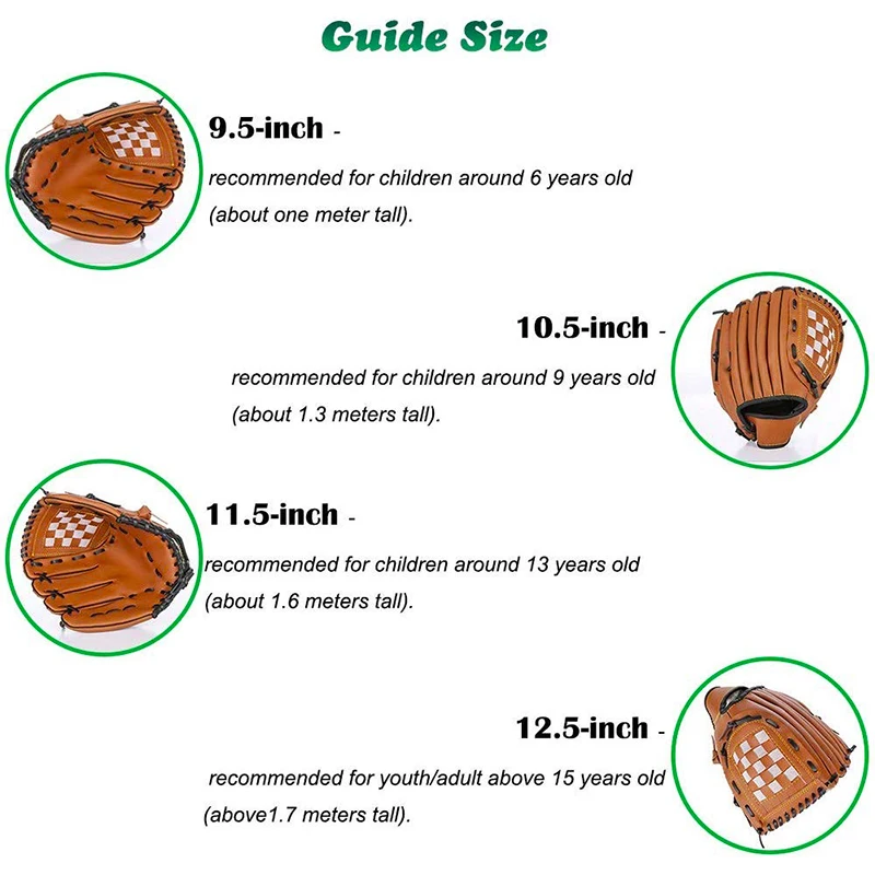 Кожа Бейсбол перчатка Софтбол тренажеры Размеры 10,5/11,5/12,5 левая рука, способный преодолевать Броды для взрослых мужские и женские тренировочный софтбол