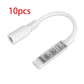 

10pcs Led Controler Mini Size DC12V-24V RGB Led Controller Dimmer Mini 3 keys DC Connector Control RGB LED Strip Light Hot Sale