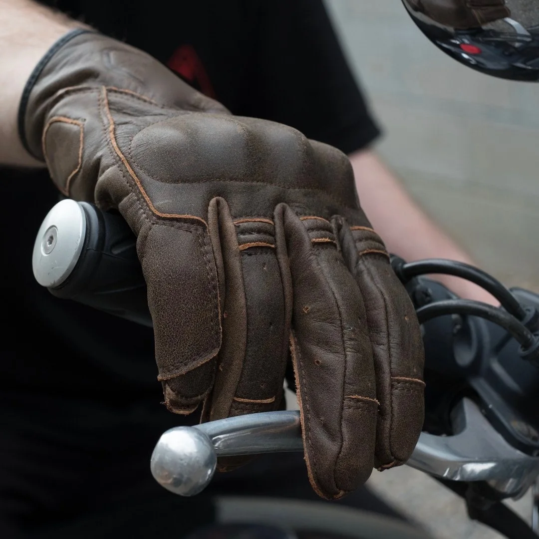 Мужская мотоциклетная винтажная прочная кожаная Защитная перчатка