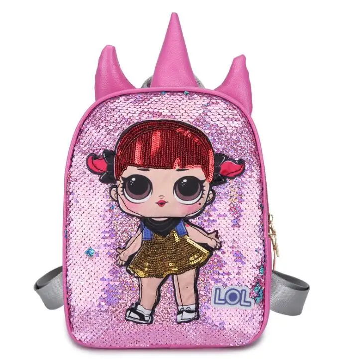 

Original LOL Surprise Dolls School backpack women Cute Fashion Travel women Backpack with sequins bags girls Gift