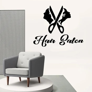 

Creative Hair Salon Wall Sticker Vinyl Wallpaper For Barber Room Wall Decal Vinyl Hairdresser Stickers