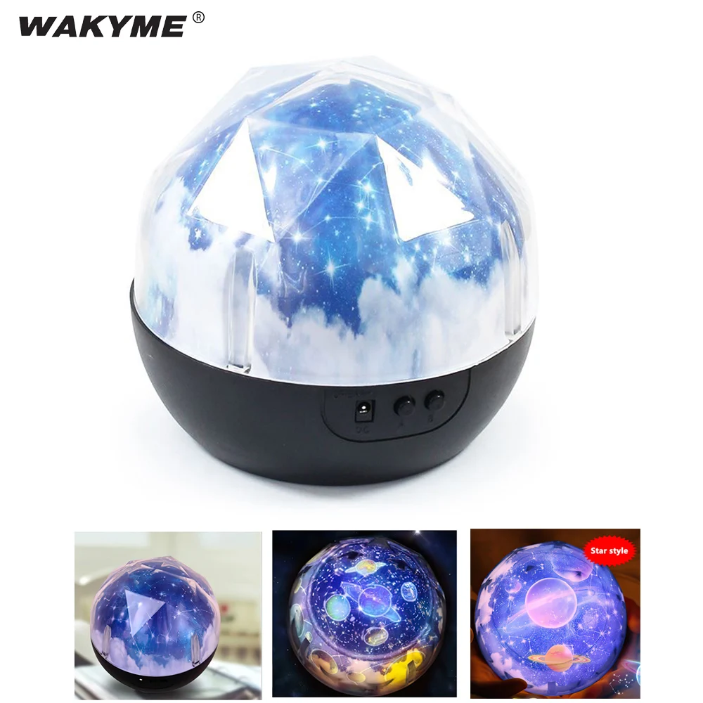 Светодиодный ночсветильник WAKYME вращающийся проектор звездного неба земли звезды созвездий 5 проекторов