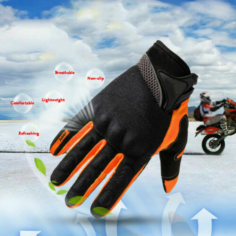 1 пара Guantes Мото Гонки на мотоциклах противоскользящие дышащие для верховой езды полный палец микрофибры перчатки унисекс