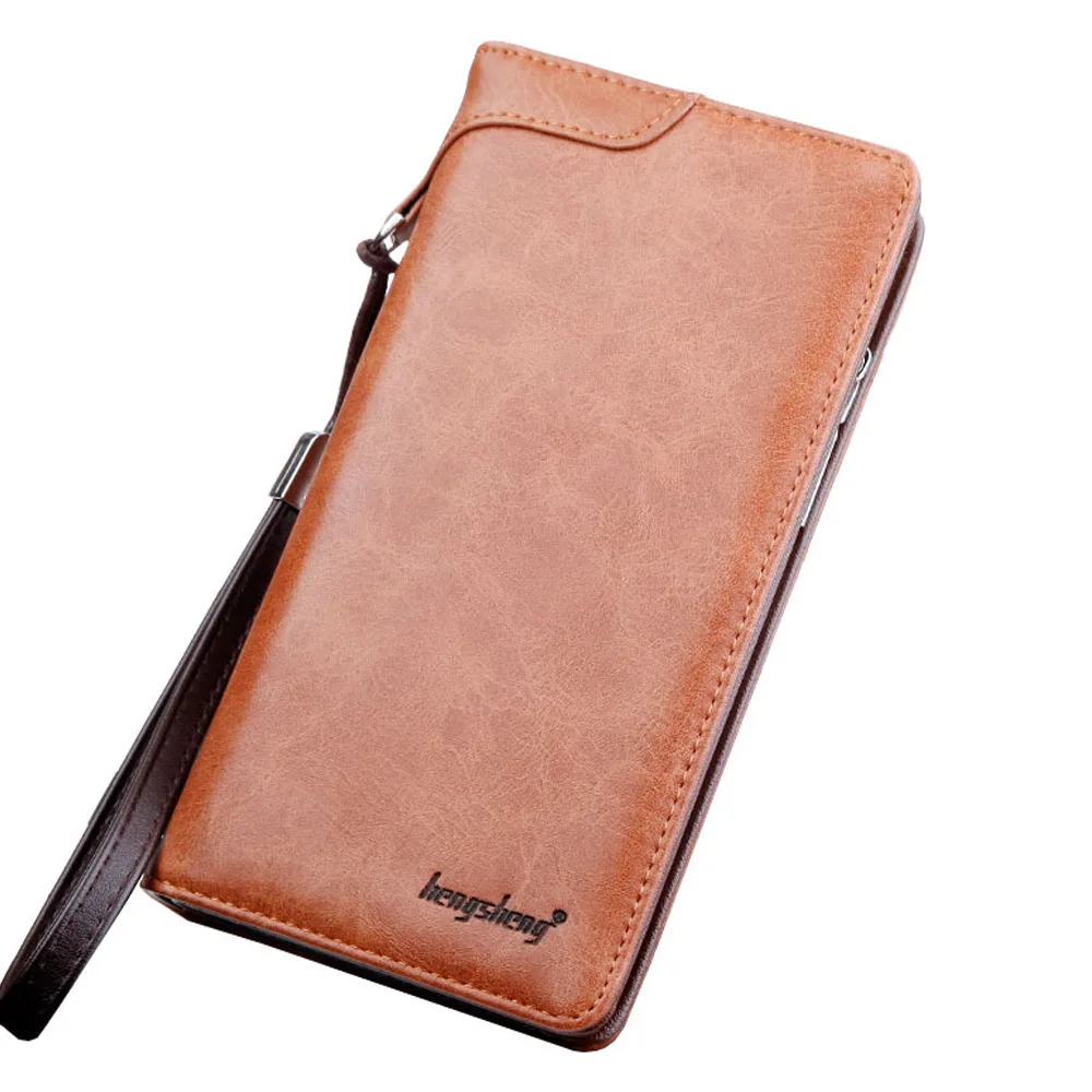 

NEW Bifold Men Wallet Brand Famous Mens Leather Long Wallet Clutch Male Money Purse ID Card Holder Carteira Masculina