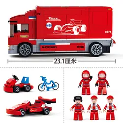 Маленький любан 0375 Китай мобильный полицейский автомобиль трансформация бой вставленные образовательные строительные блоки игрушка