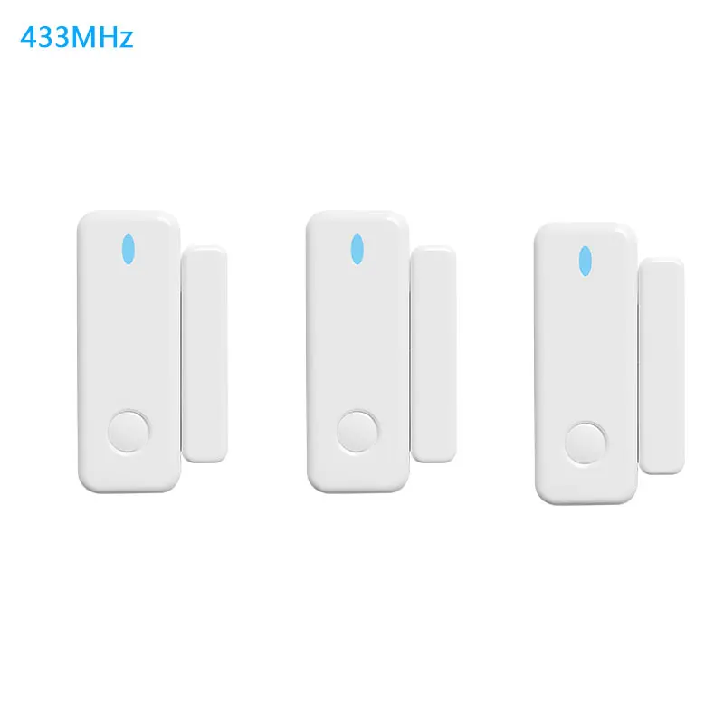 Wireless Door Sensor Home Security 433MHz Frequency White Window Magnet Ev1527 Encoding Method Work With Alarm System Host