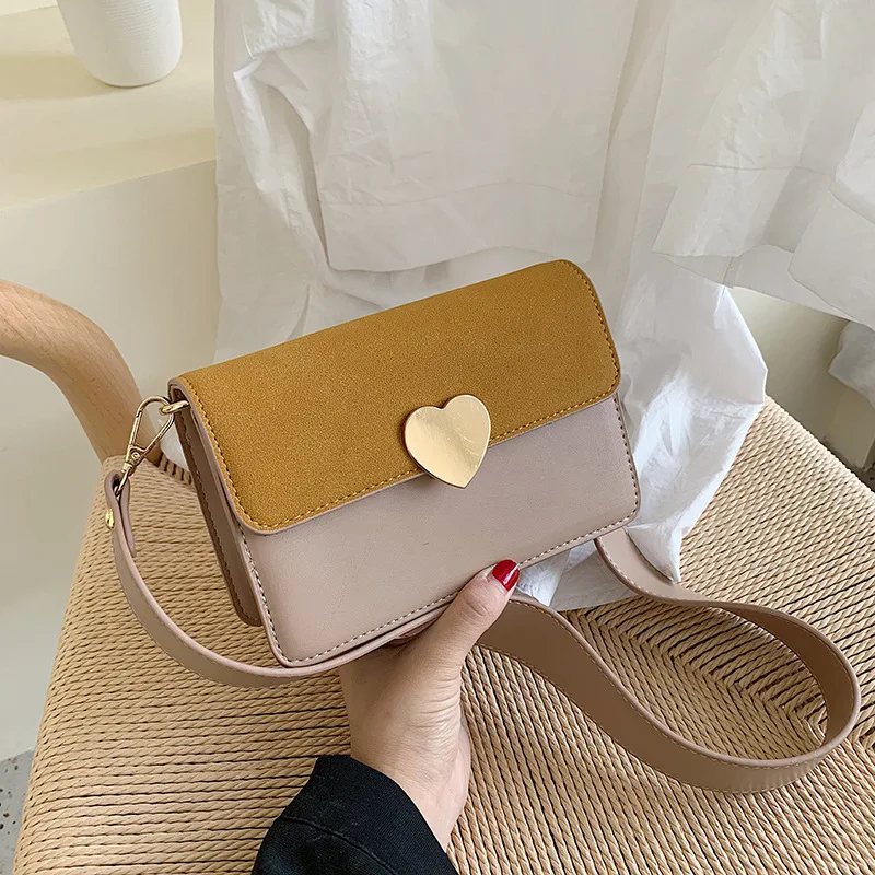 

New Arrival GIRL'S Small Bag 2020 New Style Korean-style Fashion Simple Contrast Color Crossbody Bag Square Sling Bag Fashion