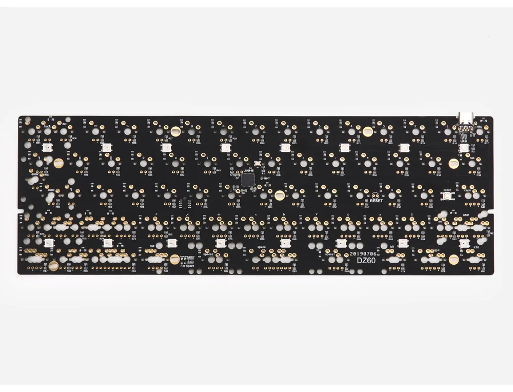 DZ60 пользовательская механическая клавиатура PCB 60% Usb Тип C поддержка стрелка ключ Alu пластина Gateron переключатель для Xd60 Gh60 RGB программируемый