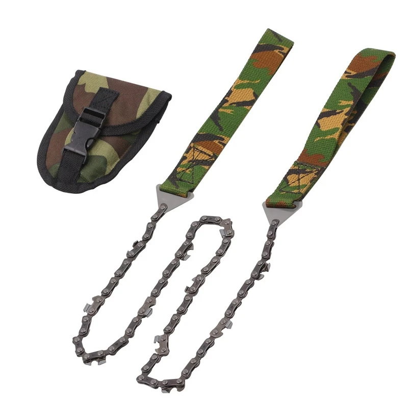 

Outdoor Survival Camouflage Jungle Pocket Chainsaw Hand Folding Chainsaw Portable Bidirectional Chain Outdoor Wire Saw