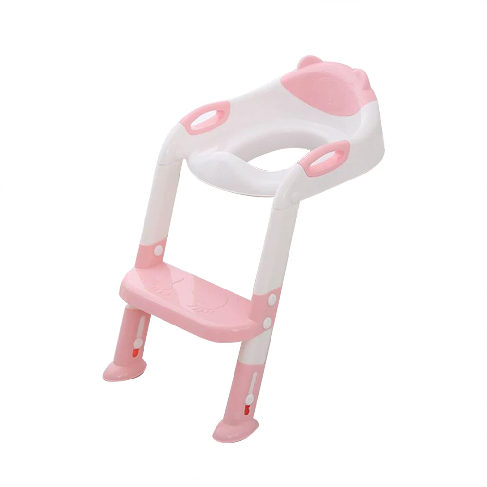 Folding Baby Potty Infant Kid Toilet Training Seat with Adjustable Ladder Infant Toilet Training Folding Seat Baby Toilet Ladder