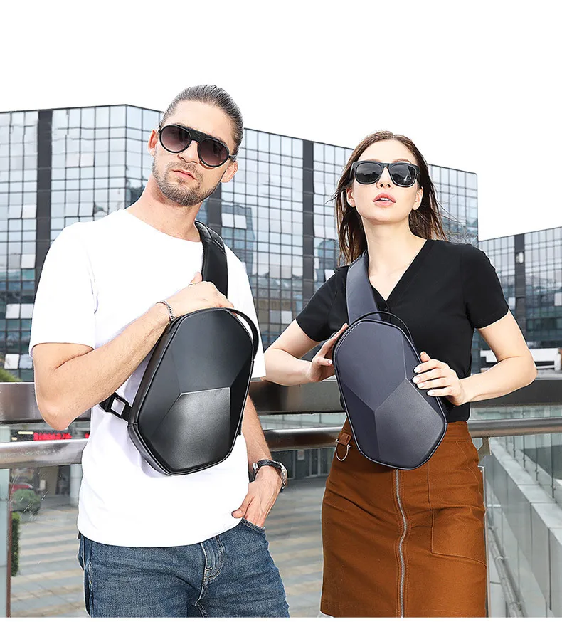 BANGE Bolsa de pecho Bolsa de hombro para hombre Bolsa de mensajero de  poliedro de carcasa