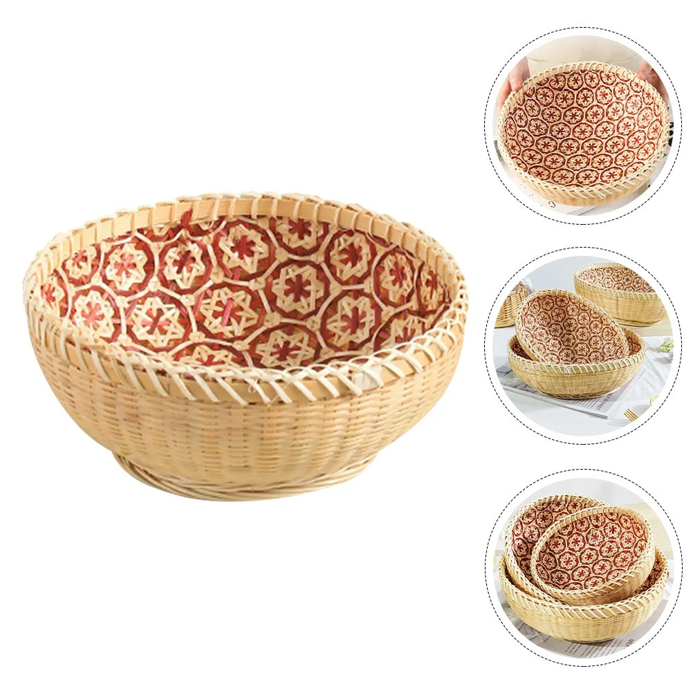 1Pc Household Bamboo Creative Storage Basket Household Washing Rice