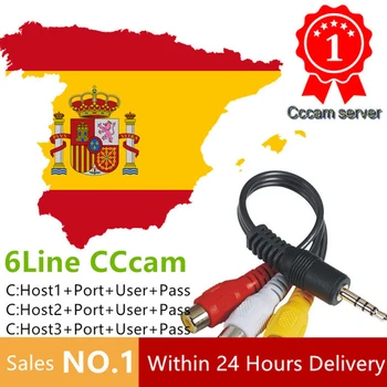 

Cccam 6 linee Full HD 1 Anno Cccam cline per Europa 7 linee IPTV Uso per la TV Satellitare Ricevitore DVB-S2 server hd