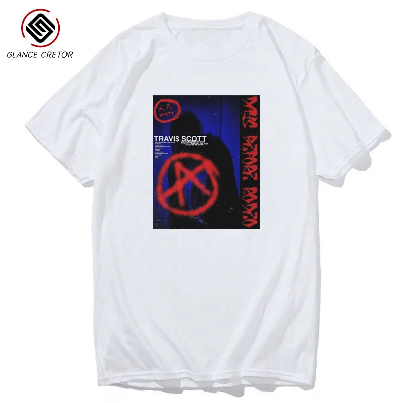 

Travis scott T-Shirt Summer Short Sleeve Casual Print Tops Men's T-shirt MaleHip-hop tees
