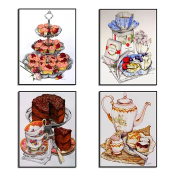 

DIY Diamond Mosaic Pattern Still Life Cakes Full Diamond Painting Cross Stitch Arts & Crafts Diamonds Embroidery Home Decoration