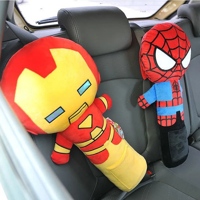 iron Man 1 шт. 50 см мягкая плюшевая подушка для автомобиля Marvel's Мстители безопасность сидений в автомобиле ремень покрытие подушка мягкая подушка - Цвет: iron Man